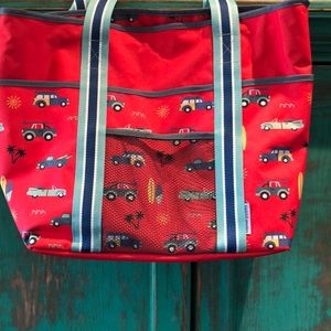 Beach bag or tote with trucks